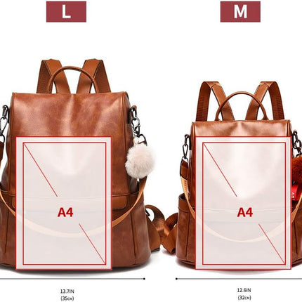 Women Backpack Purse PU Leather Anti-Theft Casual Shoulder Bag Fashion Ladies Satchel Bags