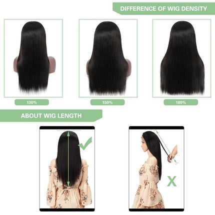 4X4 HD Transparent Body Wave Lace Front Wigs Human Hair with Baby Hair Bleached Knots Black Color 180% Density Brazilian Lace Glueless Human Hair Wigs for Black Women (26 Inch, Natural Black)