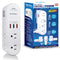 Bell+Howell Spin Power 6-Outlet 750 Joules 1250-Watt 1500Va White Indoor Usb and Ac Surge Protector