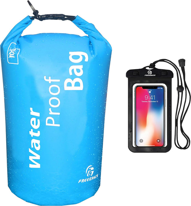 Waterproof Dry Bag - Lightweight Dry Sack with Seals and Waterproof Case - Float on Water - Keeps Gear Dry for Kayaking, Beach, Rafting, Boating, Hiking, Camping and Fishing