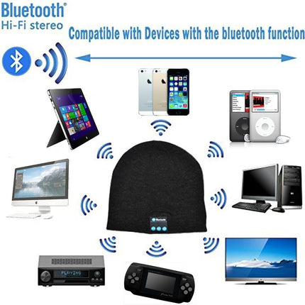 Wireless Bluetooth Beanie,Unisex Outdoor Sport Knit Hat with Stereo Speakers & Microphone