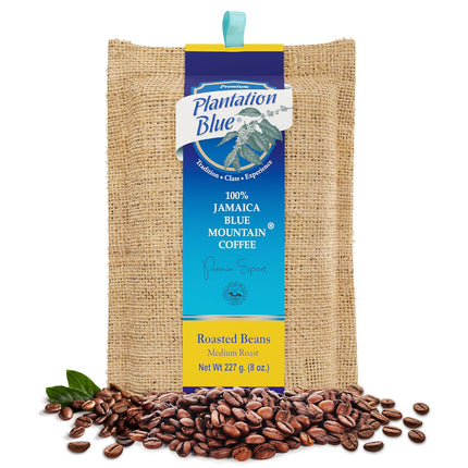 100% Blue Mountain Coffee Medium Roast Whole Beans from Jamaica (8Oz)