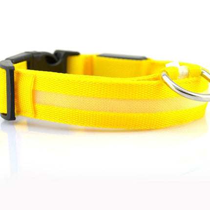 Nylon LED Pet Dog Luminous Collar Night Safety Flashing Glow in Dark Dog Cat Leash Adjustable Pet Supplies