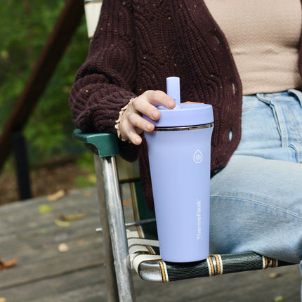 24 Oz Insulated Stainless Steel Straw Tumbler, Onyx