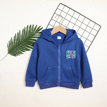 Toddler Girl Zip Up Hoodie Jacket Sorry Or Whatever Letter Print Long Sleeve Sweatshirt Kids Hooded Jacket