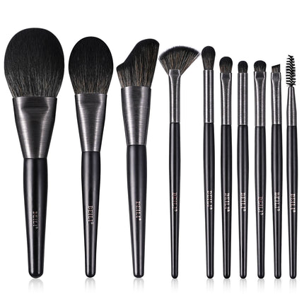 High-quality Makeup Brushes With Wooden Handles, Premium Natural 10pcs Makeup Brushes.