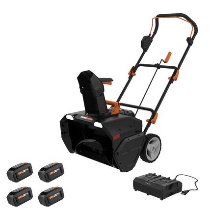 WO7131.1 40V Power Share 20" Cordless Snow Blower with Brushless Motor (4 Batteries & Charger Included)