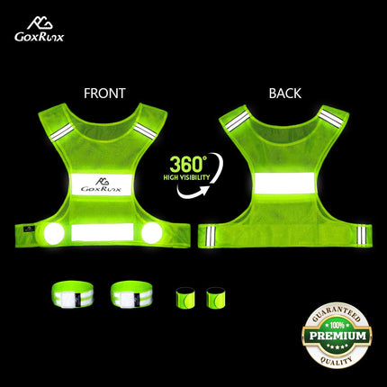 2 Pack Reflective Vest Running Gear Ultralight Runner Safety Vest+Armbands & Bag