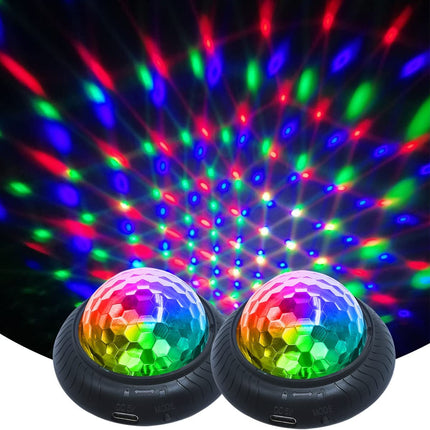 Disco Party Light Night Light 2 in 1 Flashes with Music Sound Activated Multicolor Disco Ball Rechargeable Battery Operated Mini Disco Ball Suitable for Indoors/Outdoors…