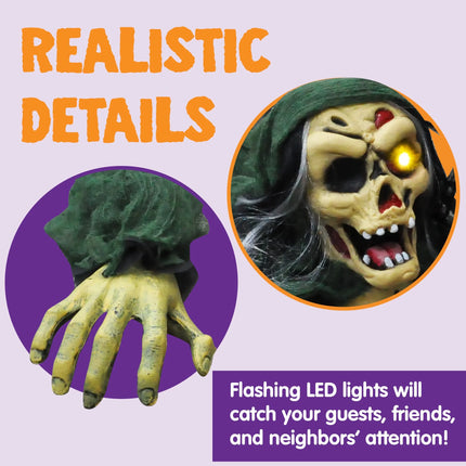 Halloween Decorations Outdoor Groundbreaker Creepy Life Size Light up Climbing Zombie Groundbreaker with Sound,Motion Activated Halloween Decorations Haunted House Decorations