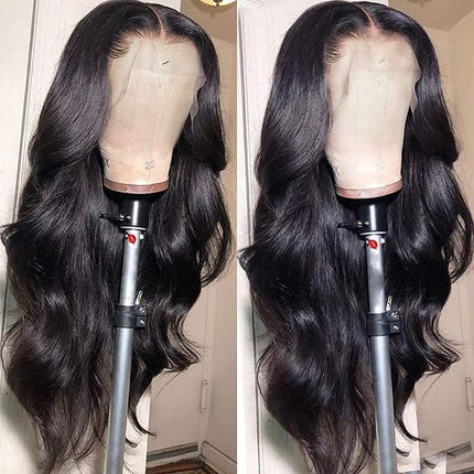 Lace Front Wigs Human Hair for Black Women Pre Plucked150% Density Brazilian Body Wave Lace Front Wigs with Baby Hair Glueless Lace Closure Human Hair Wigs(18Inch)