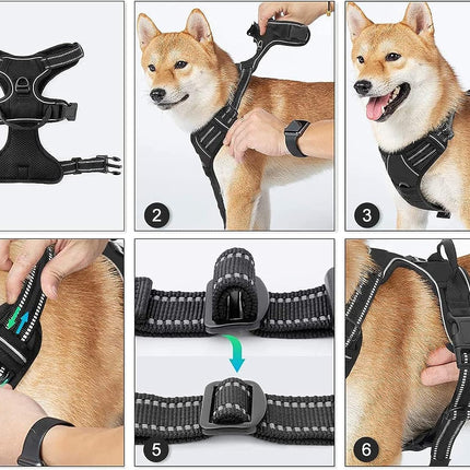 No Pull Dog Harness,  Light up Dog Harness There Are 3 Light Modes with Control Handle and Reflective Strap, Adjustable Breathable Dog Vest Suitable for Small, Medium, Large Dogs(S)