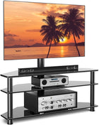 Corner TV Stand, 3-Tier Glass Floor TV Stand with Mount for 32-70