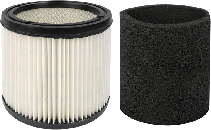 90304 Filter Cartridge & 90585 Foam Filter, Fits Shop-Vac 5 Gallon and up Wet & Dry Vacs, Compatible with Part 90304, 90585-00 & 9058562(1+1)