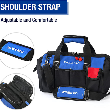 14-Inch Tool Bag, Multi-Pocket Tool Organizer with Adjustable Shoulder Strap