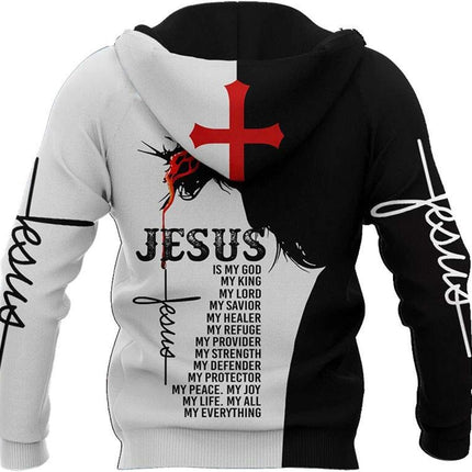 3D Christian Jesus Hoodies for Men Women Unisex Praying Hands Sweatshirt Pullover King Printed Sweater