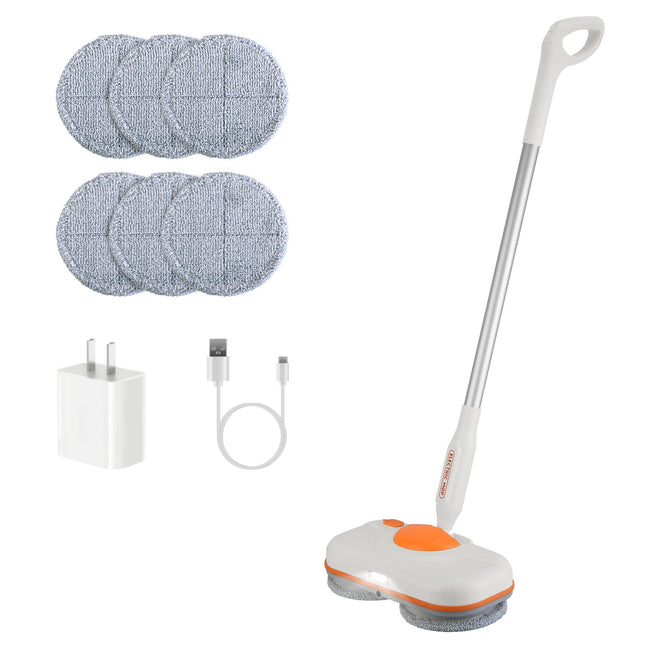 1Pc Dual Motor Cordless Spin Mop Self-Propelled Floor Cleaner With 6 Microfiber Pads 2 Speeds 900ML Water Tank One Click Spraying Headlight For Multiple Floors