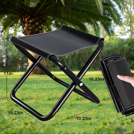 Folding Camping Stool , Portable Camping Chair,Lightweight Camping Chairs for Adult Outdoor Fishing BBQ Hiking Black