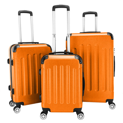 3-in-1 ABS Trolley Case 20 Inches, 24 Inches, 28 Inches Orange