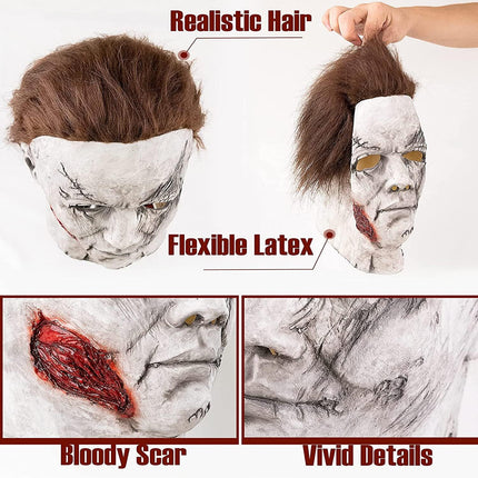 Michael Myers Mask Horror Halloween Michael Myers Scary Cosplay Mask Full Head Adult Size