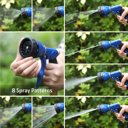 Garden Hose Sprayer Nozzle 100% Heavy Duty Metal, Water Hose Nozzle with 8 Different Spray Patterns, High Pressure Hose Spray Nozzle for Watering Plant & Lawn, Washing Car & Pet Blue