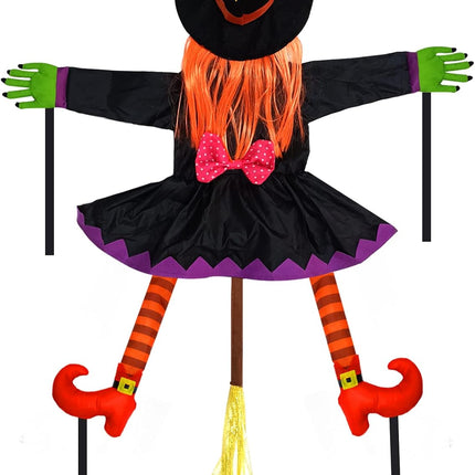 Crashing Witch into Tree Halloween Decoration(44 Inch Tall) Witch Props Hanging Halloween Witch Yard Outdoor Halloween Tree Skirt Door Porch Party Supplies