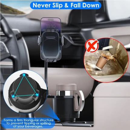 2 In 1 Car Cup Mobile Phone Holder Car Beverage Holder