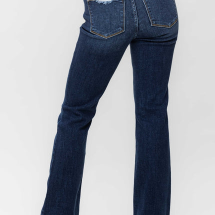 Judy Blue Full Size Frayed Hem Bootcut Jeans