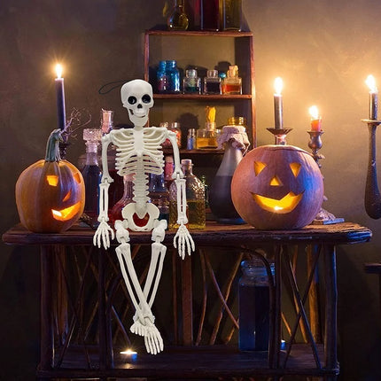 Halloween Skeletons,  26" Full Body Adjustable Skeleton with Movable Joints for Halloween Party Haunted House Outdoor Yard Tree Desk Decor, Holiday Scary Toys Prizes Gifts for Kids