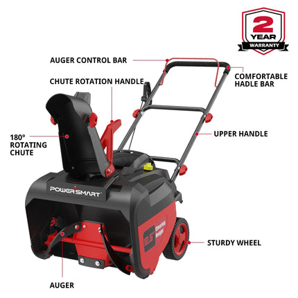 21-Inch 212Cc Single Stage Gas Snow Blower with 4-Stroke Engine