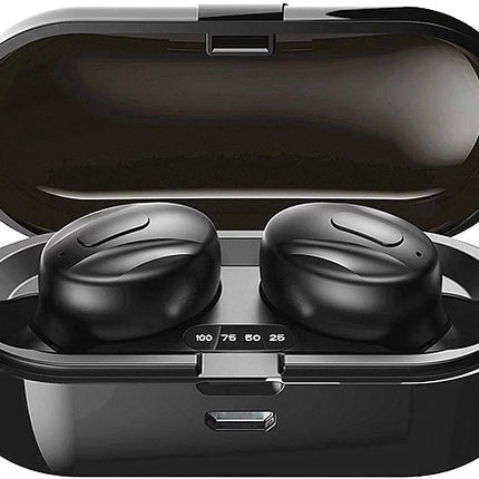 True Wireless Earbuds, TWS Stereo Waterproof Bluetooth Earphones with Charging Case, Built-In Mic for Iphone/Android