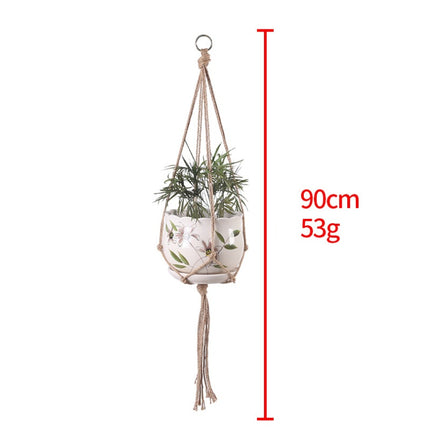 Hand-woven plant hanging basket cotton rope sling basket