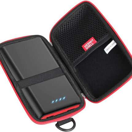 Hard Travel Case for Ekrist/Lanluk Portable Charger Power Bank 25800Mah (Black + Red Zipper)