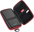 Hard Travel Case for Ekrist/Lanluk Portable Charger Power Bank 25800Mah (Black + Red Zipper)