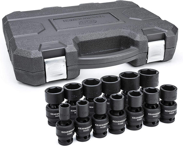 13 Piece 1/2" Drive 6 Point Standard Universal Impact SAE Socket Set | 84938N