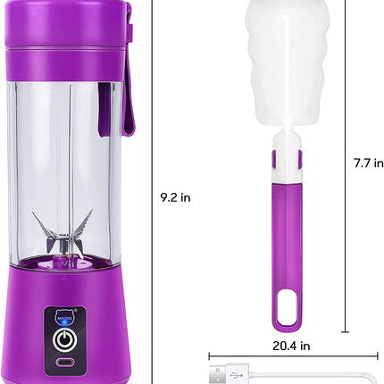 Portable Blender,  Personal Mini Juice Blender, USB Rchargeable Juicer Cup with Six Blades in 3D, Smoothie Blender Home/Office/Outdoors, Dark Purple