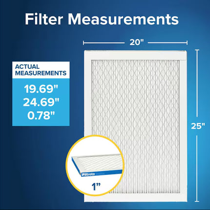 20-In W X 25-In L X 1-In MERV 13 1900 MPR Premium Allergen, Bacteria and Virus Electrostatic Pleated Air Filter