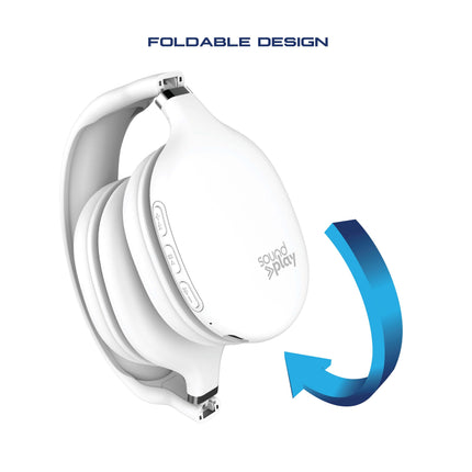 Foldable Wireless Headphones, Bluetooth Over-Ear Headset with Built-In Mic