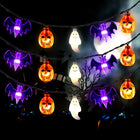 Halloween String Lights Battery Operated 20 Feet 30 LED 3D Pumpkin Bat Ghost Lights with Timer - 8 Light Modes Halloween Decorations Lights Indoor Outdoor Cute Halloween Party Decor (Upgrade)