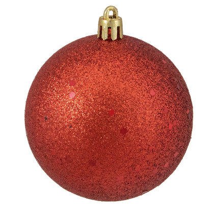 16Ct Shatterproof 4-Finish Christmas Ball Ornament Set 3" - Red