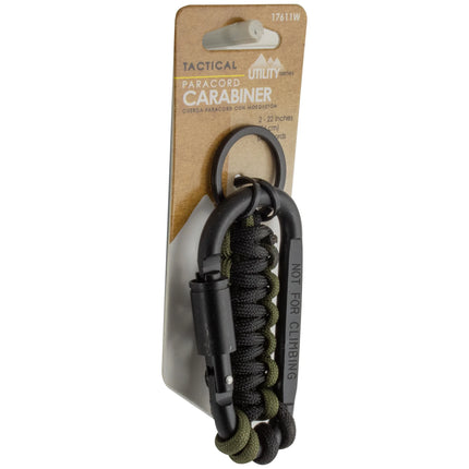 Utility Tactical Carabiner with Paracord, Black and Tan