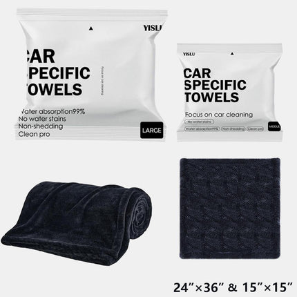 15x15in YISLU Drying Towel  - Super Absorbent Car Drying Towel, Woven With Twisted Microfiber, 1300 GSM High Quality Microfiber 70 30 Mixed Twisted Microfiber