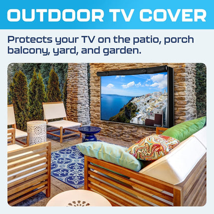 Outdoor TV Cover 43 Inch Weatherproof and Waterproof | TV Cover for outside 43 | Outdoor TV Enclosure | Smart Shield TV Screen Protector for outside TV | Cover for Moving | TV Display Protectors – Black with Zipper