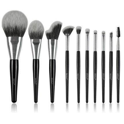 High-quality Makeup Brushes With Wooden Handles, Premium Natural 10pcs Makeup Brushes.