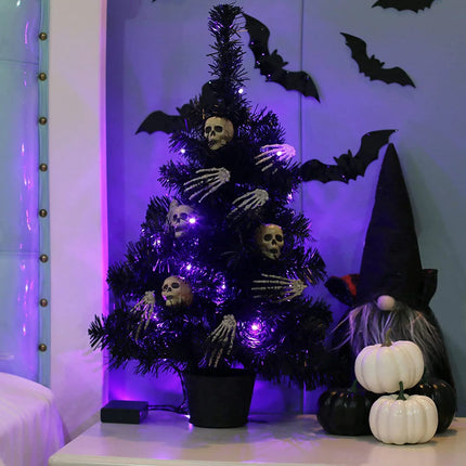 Mini Halloween Black Tree Artificial Tree Decor for Halloween Home Decoration Party Supplies, 24 Inch