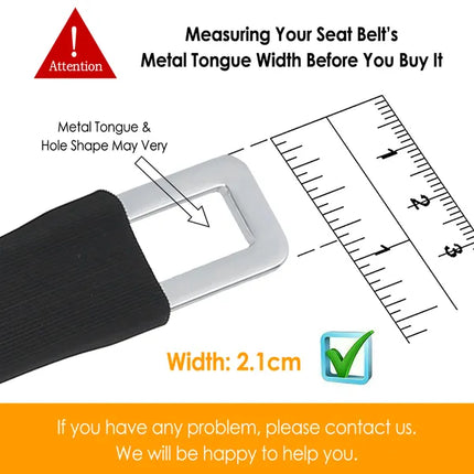 2Pcs Car Seat Belt Extender 9in Buckle Tongue Webbing Extension Safety Belt Auto Belt Clip Lengthening