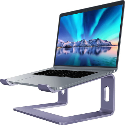 Laptop Stand, Aluminum Computer Riser, Ergonomic Laptops Elevator for Desk, Metal Holder Compatible with 10 to 15.6 Inches Notebook Computer, Purple