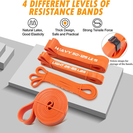 Resistance Band Bar Set Portable Full Body 500LBS Extra Heavy Home Gym with 4 Levels Resistance Bands, 2 in 1 Adjustable Bar and Gym Bag