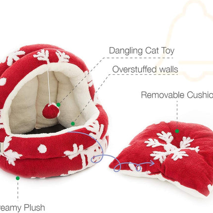 Christmas Red Cat Bed S