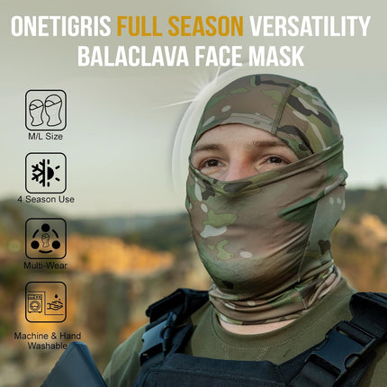 Balaclava Face Mask Men, Women'S Full Head Wrap Motorcycle Cooling Neck Gaiter Tactical Hood for Hiking Cycling